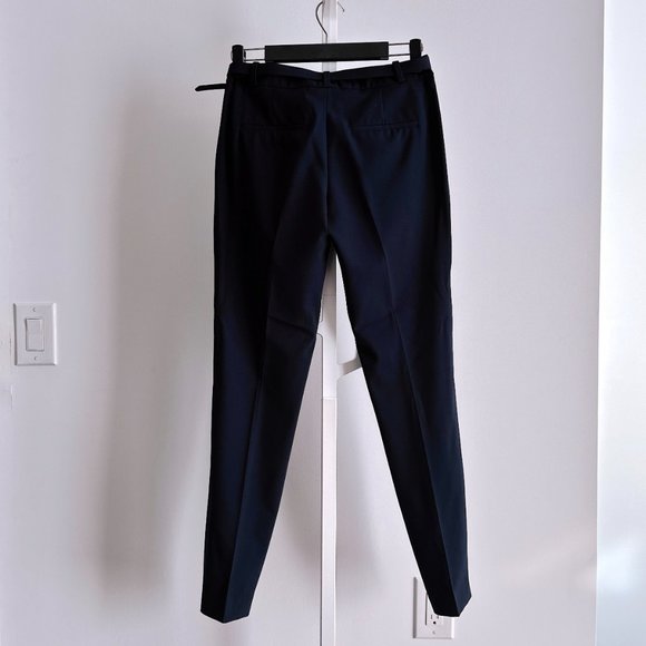 Zara Pants With Fabric-Covered Belt in Navy - Size XS - Picture 3 of 4